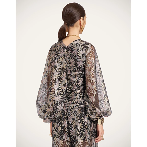 La DoubleJ Brigid Top in Sun Black at Luxury Shoes 