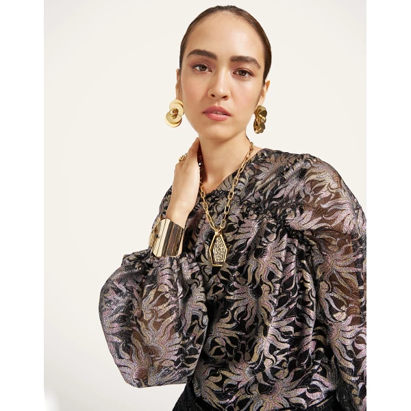La DoubleJ Brigid Top in Sun Black at Luxury Shoes 