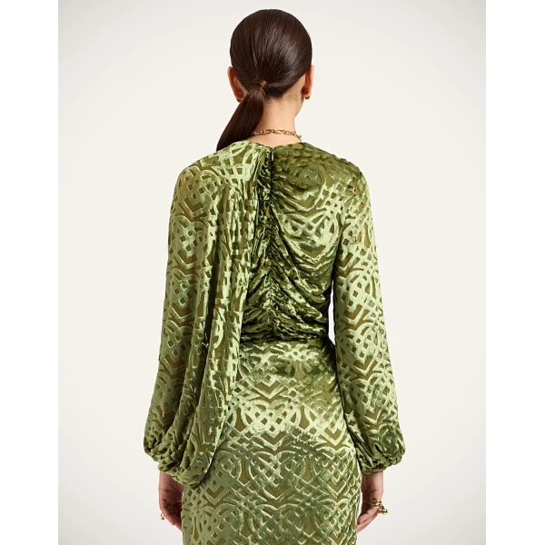 La DoubleJ Brigid Top in Verona Green at Luxury Shoes 