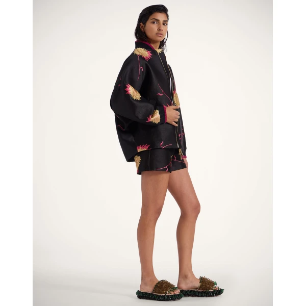 La DoubleJ Brooklyn Bomber in Derby Black Jacket, view 4