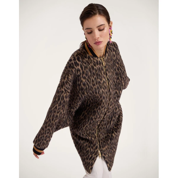 La DoubleJ Brooklyn Coat in Cheetah Coating Light Beige, view 4