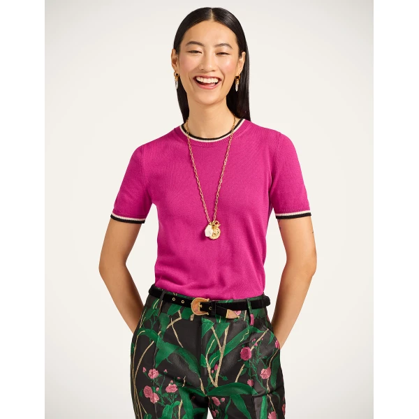 La DoubleJ Busy-bee Tee in Pink Knit, view 2