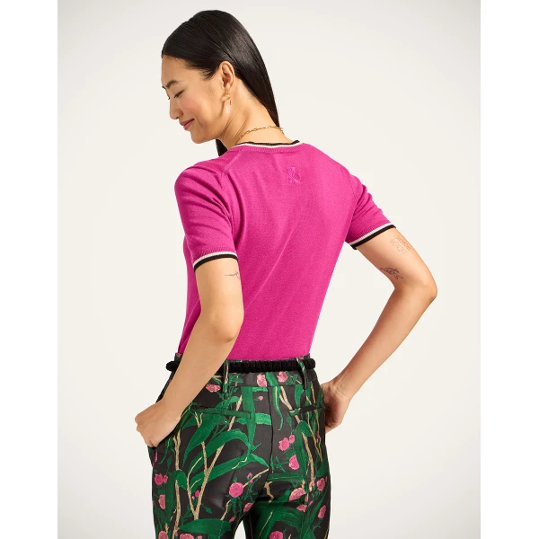 La DoubleJ Busy-bee Tee in Pink Knit, view 3