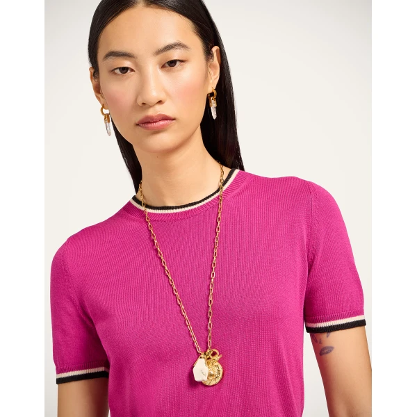 La DoubleJ Busy-bee Tee in Pink Knit, view 4