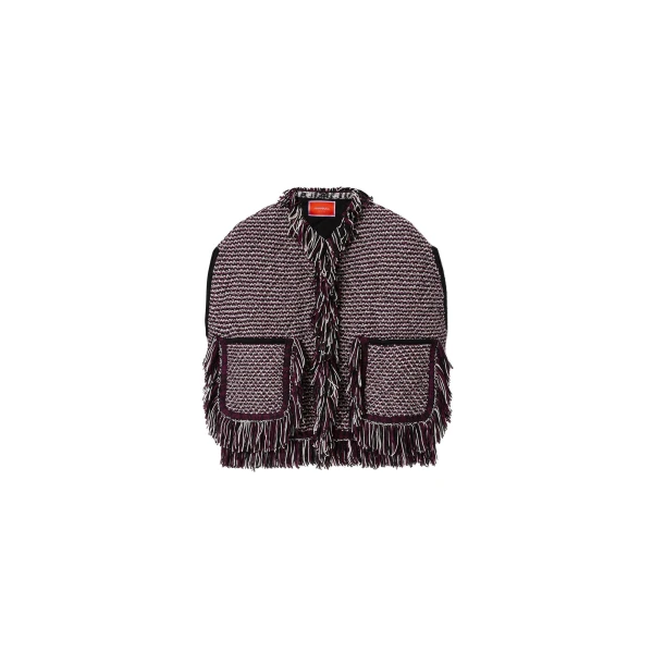 La DoubleJ Camelia Cape in Multicolor Purple & Ivory