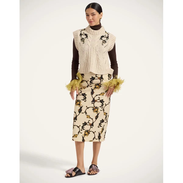La DoubleJ Cameo Vest in Ecru at Luxury Shoes 