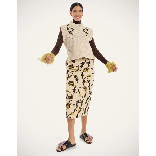 La DoubleJ Cameo Vest in Ecru at Luxury Shoes 