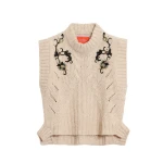 La DoubleJ Cameo Vest in Ecru at Luxury Shoes 