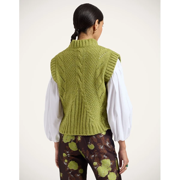 La DoubleJ Cameo Vest in Light Green at Luxury Shoes 
