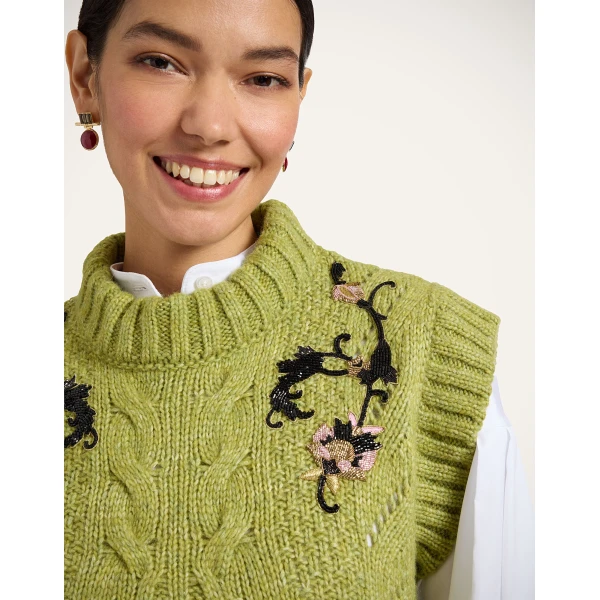 La DoubleJ Cameo Vest in Light Green at Luxury Shoes 