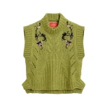 La DoubleJ Cameo Vest in Light Green at Luxury Shoes 