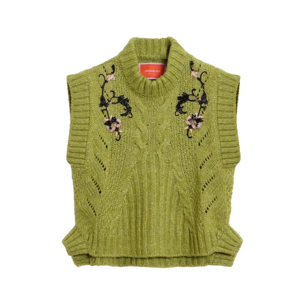La DoubleJ Cameo Vest in Light Green at Luxury Shoes 