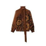 La DoubleJ Cerere Blouse in Big Blooms Brown