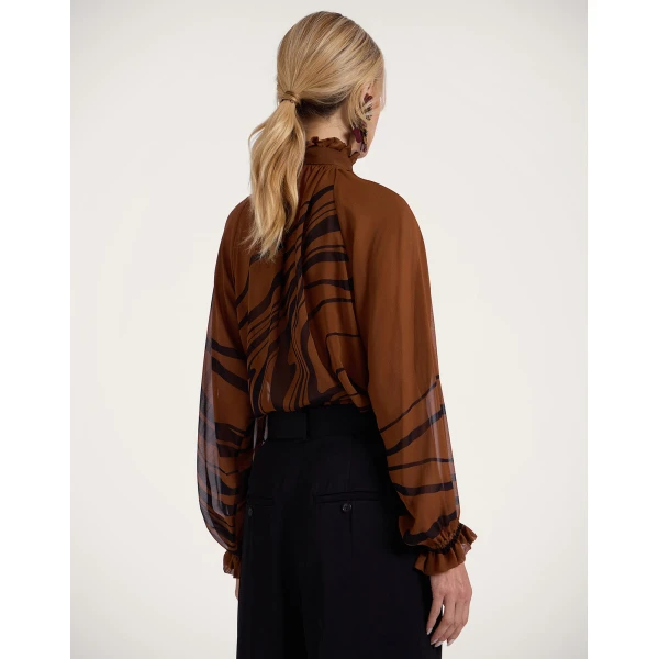 La DoubleJ Cerere Blouse in Big Blooms Brown, view 3
