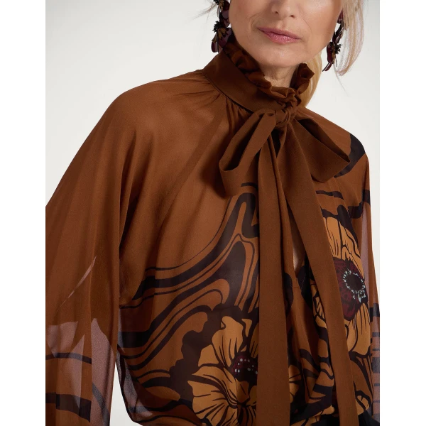 La DoubleJ Cerere Blouse in Big Blooms Brown, view 5