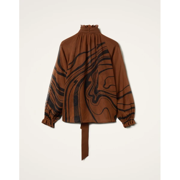 La DoubleJ Cerere Blouse in Big Blooms Brown, view 6