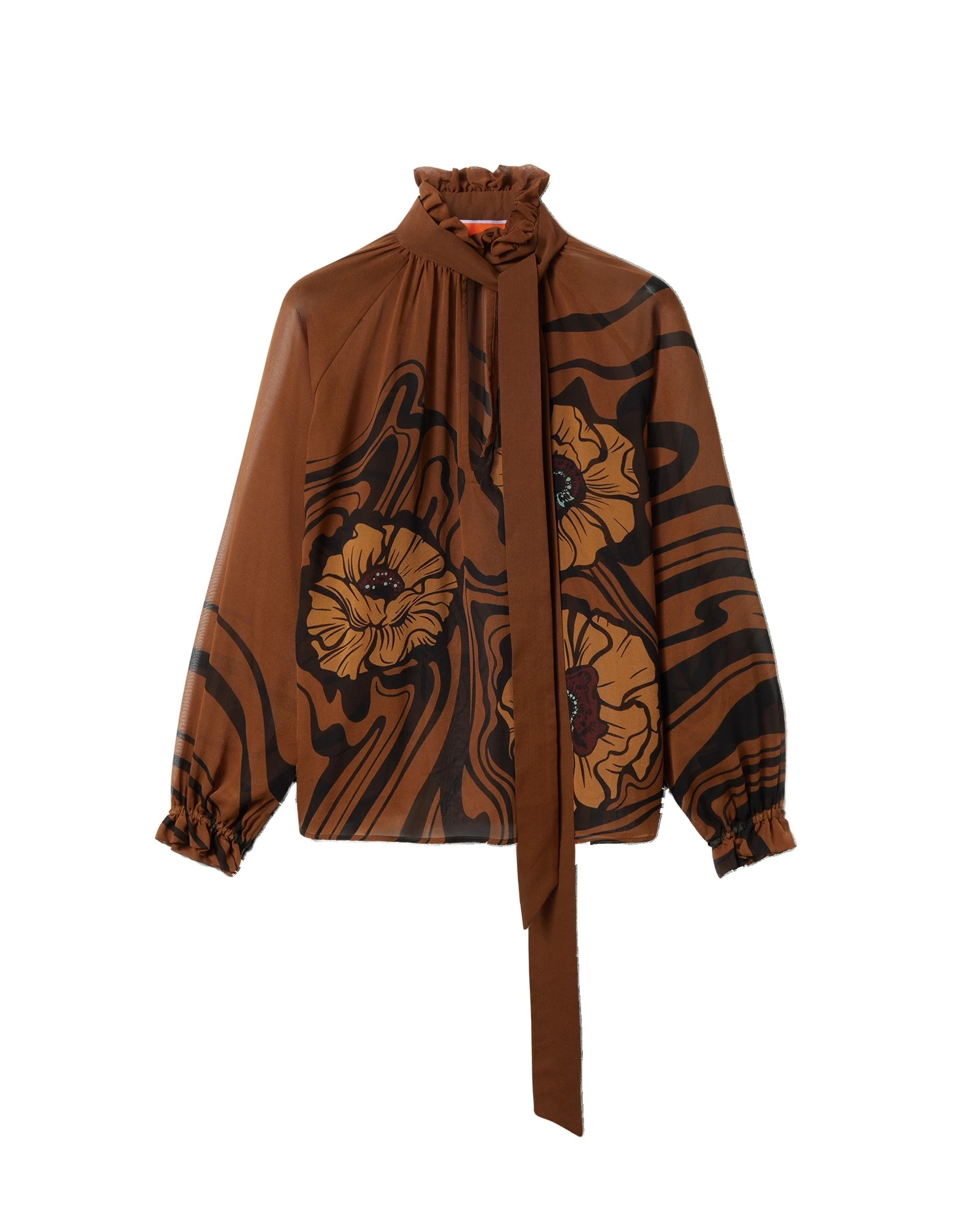La DoubleJ Cerere Blouse in Big Blooms Brown La DoubleJ Cerere Blouse in Big Blooms Brown