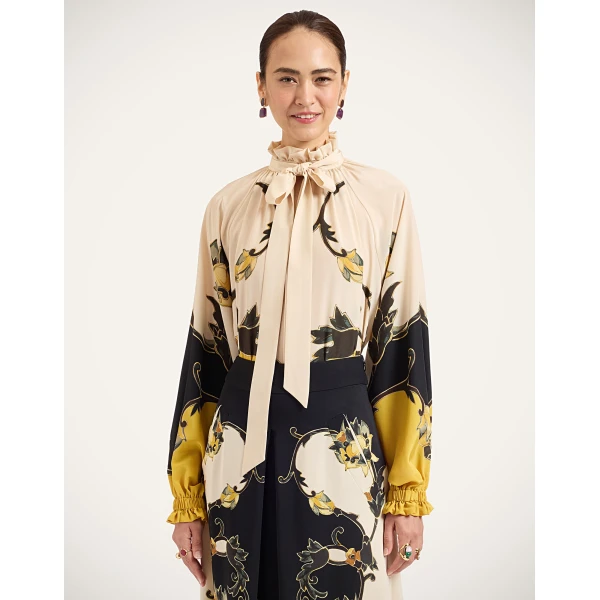 La DoubleJ Cerere Blouse in Buttercup Gold at Luxury Shoes 