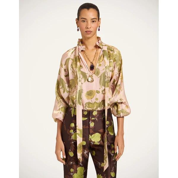 La DoubleJ Cerere Blouse in Coven Pink at Luxury Shoes 