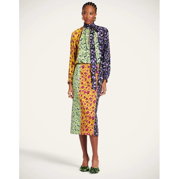 La DoubleJ Cerere Blouse in Honeysuckle Tricolor Yellow, view 6