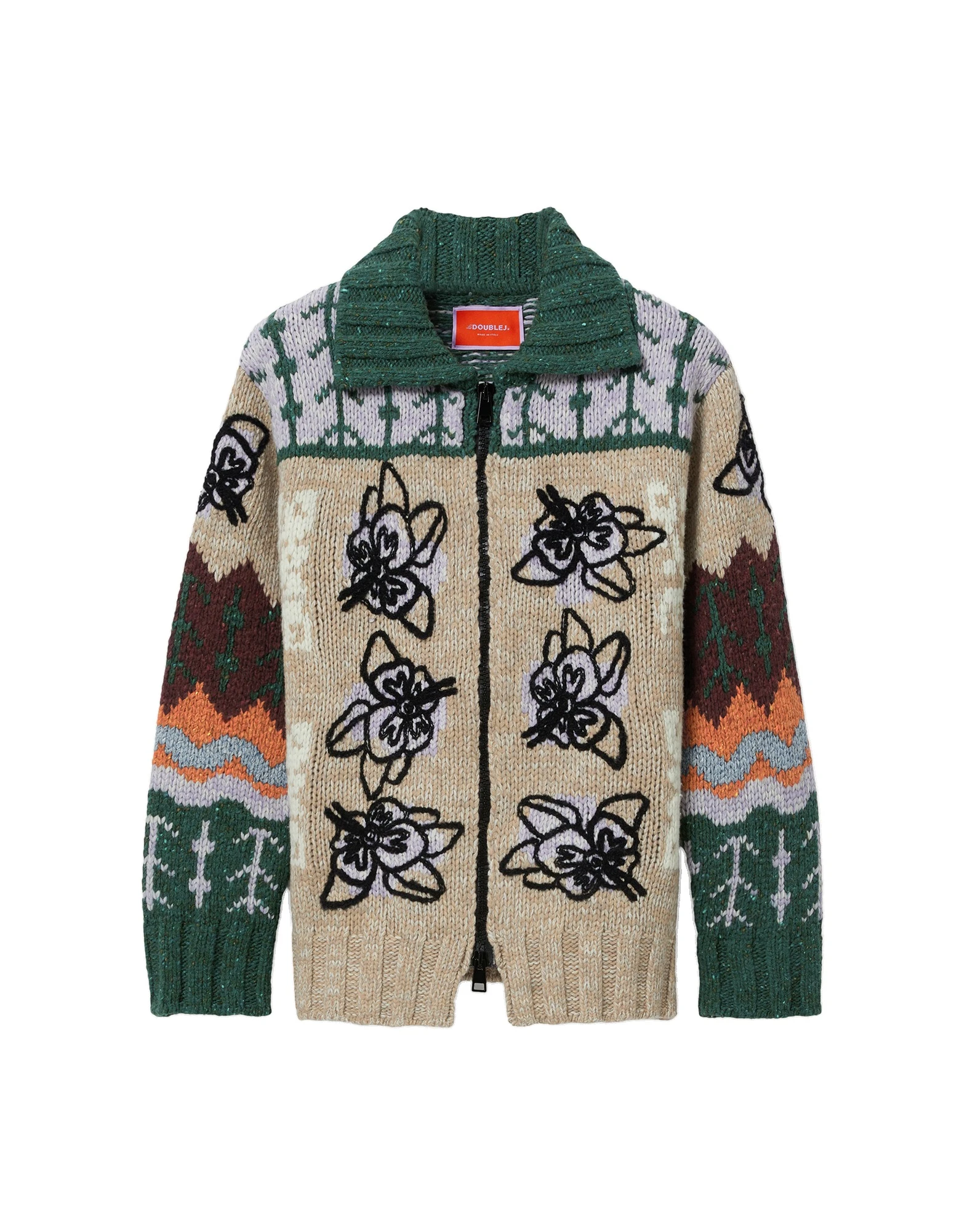 La DoubleJ Chalet Cardigan in Multicolor Camel & Lilac La DoubleJ Chalet Cardigan in Multicolor Camel & Lilac