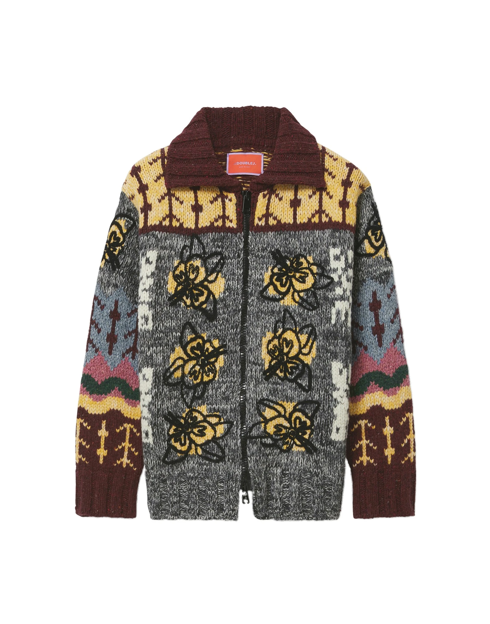 La DoubleJ Chalet Cardigan in Multicolor Grey & Yellow La DoubleJ Chalet Cardigan in Multicolor Grey & Yellow