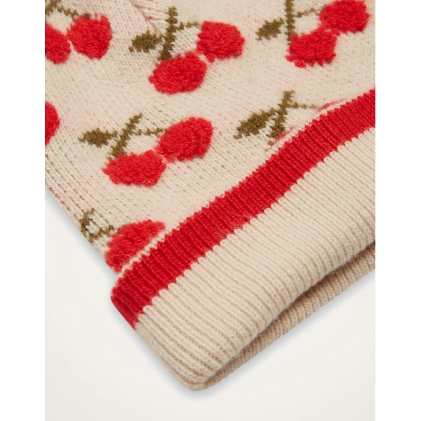 La DoubleJ Cherry Beanie in Off White at Luxury Shoes 