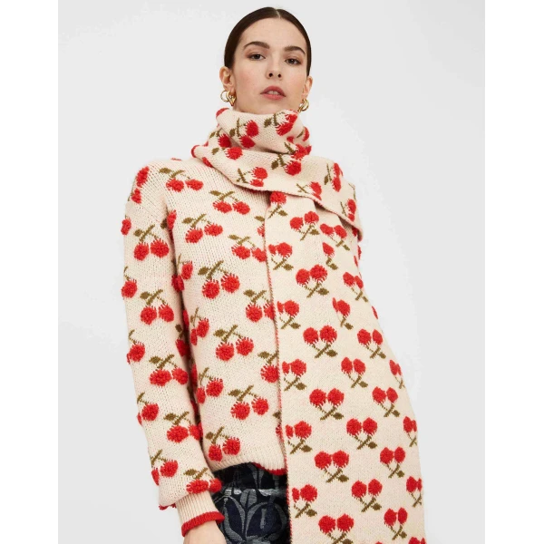 La DoubleJ Cherry Scarf in Off White at Luxury Shoes 