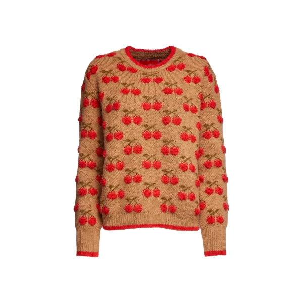 Cherry Sweater in Camel/Red