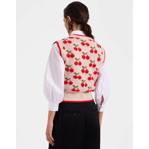 La DoubleJ Cherry Vest in Off White, view 3