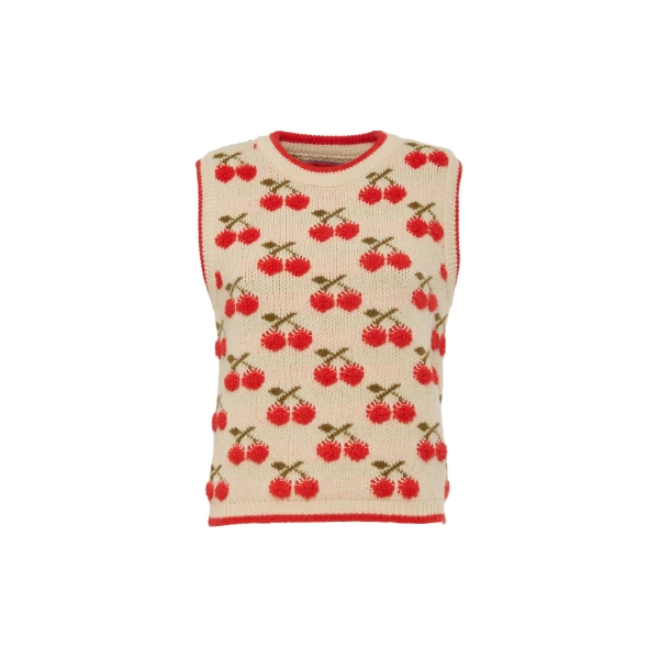 La DoubleJ Cherry Vest in Off White