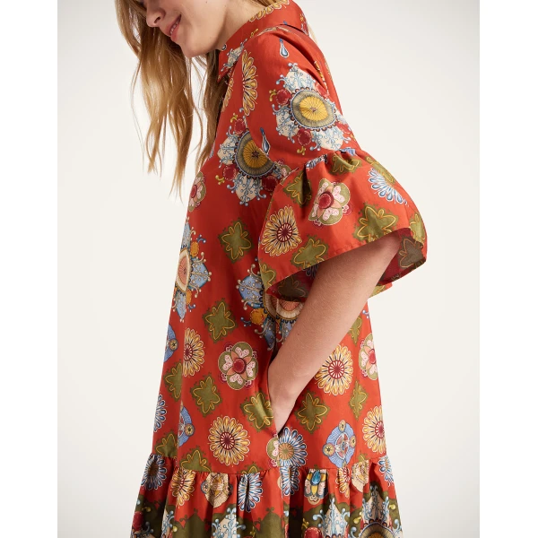 La DoubleJ Choux Dress in Nucleus Rust, view 5