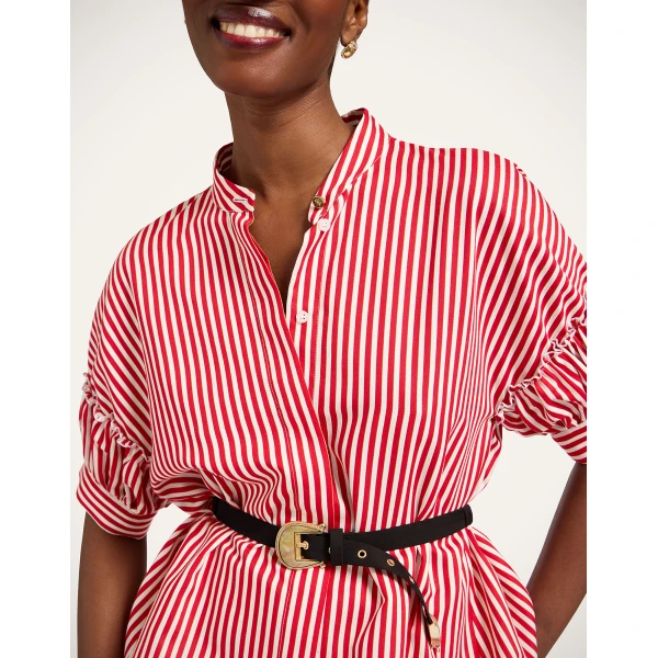 La DoubleJ Cinch Belt in Black Cotton Poplin at Luxury Shoes 