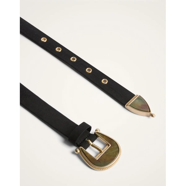 La DoubleJ Cinch Belt in Black Cotton Poplin at Luxury Shoes 