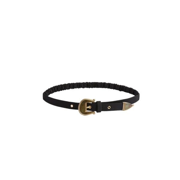 La DoubleJ Cinch Belt in Black Cotton Poplin at Luxury Shoes 