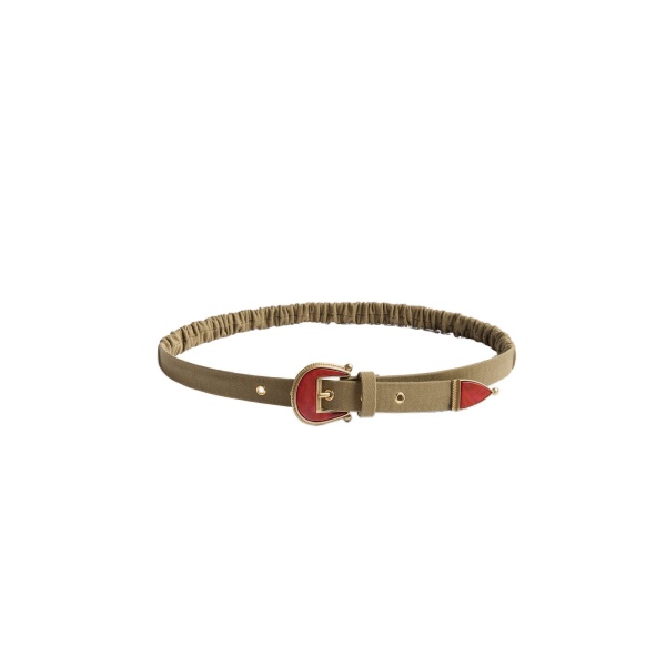 La DoubleJ Cinch Belt in Light Beige at Luxury Shoes 