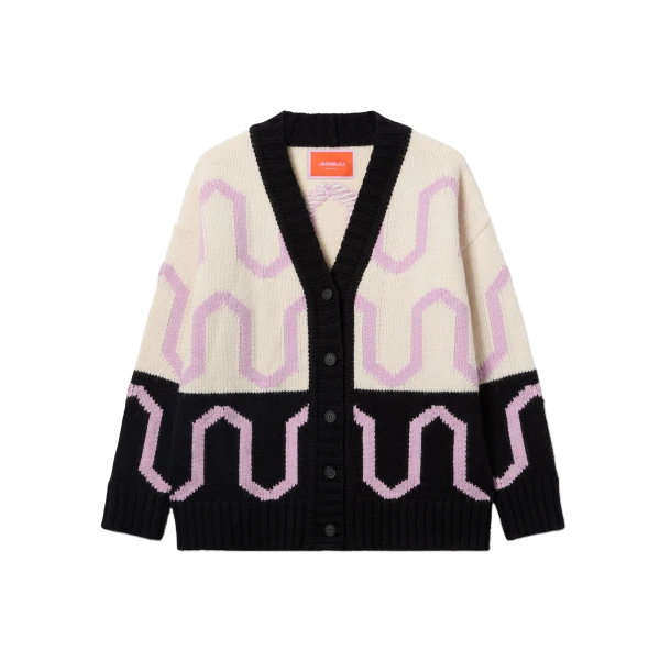 Comber Cardigan in Multicolor Ivory & Black