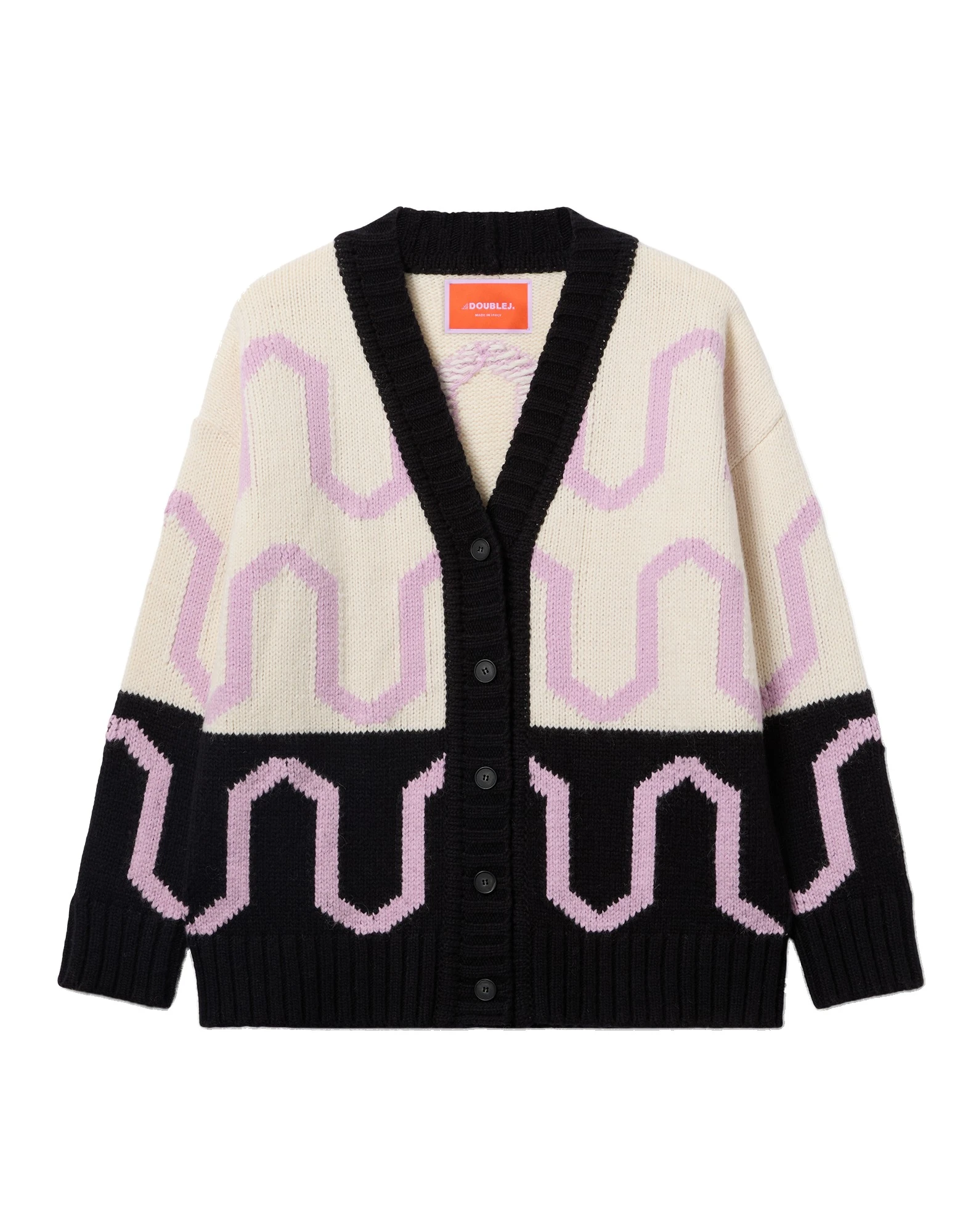 La DoubleJ Comber Cardigan in Multicolor Ivory & Black La DoubleJ Comber Cardigan in Multicolor Ivory & Black
