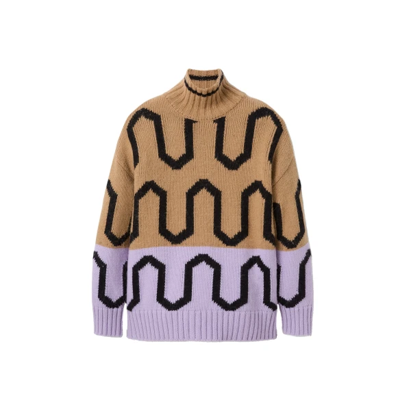 Comber Turtleneck in Camel & Lilac