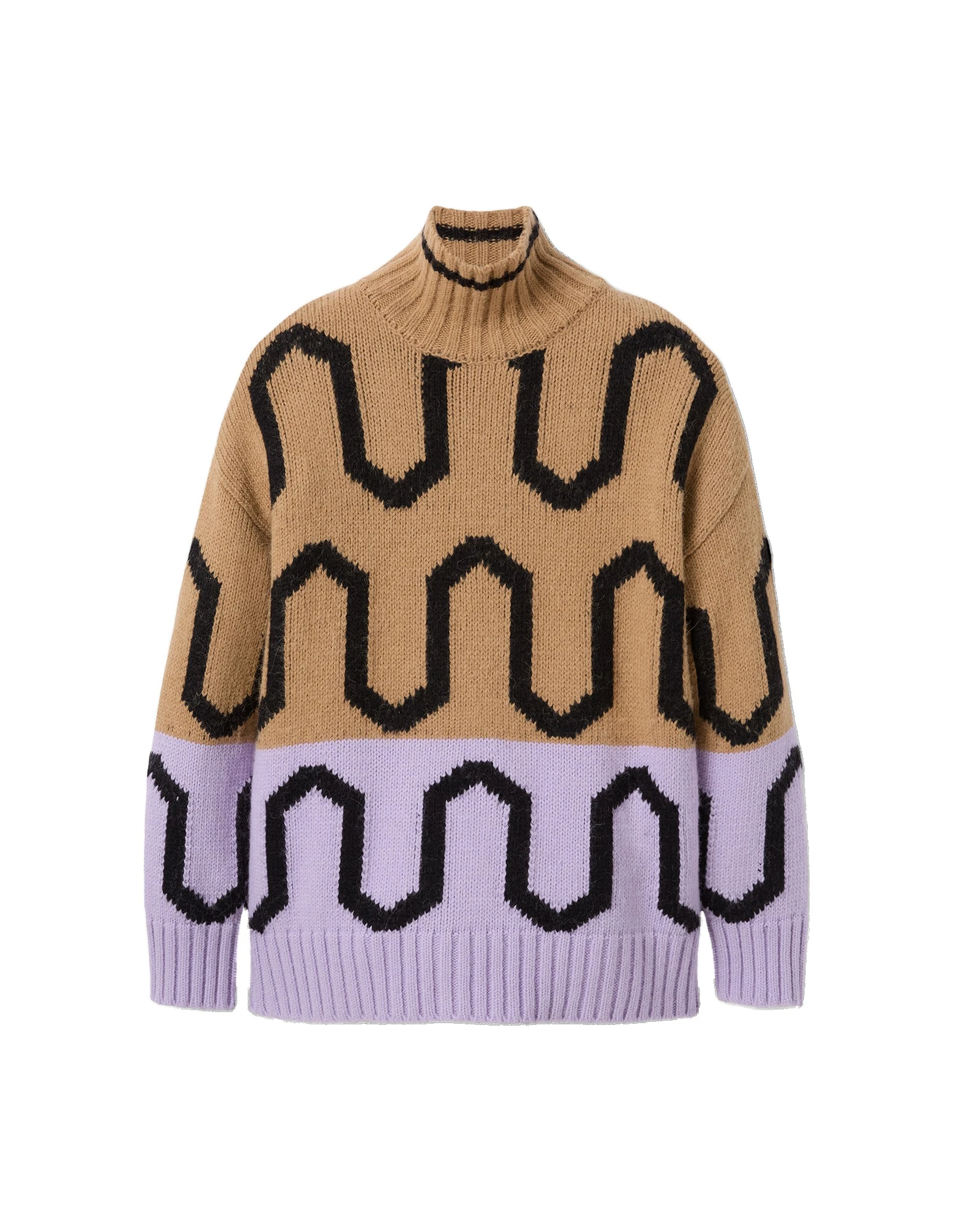 La DoubleJ Comber Turtleneck in Camel & Lilac La DoubleJ Comber Turtleneck in Camel & Lilac