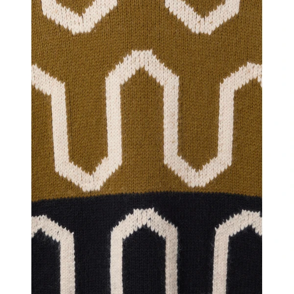 La DoubleJ Comber Turtleneck in Green & Black Knit, view 6