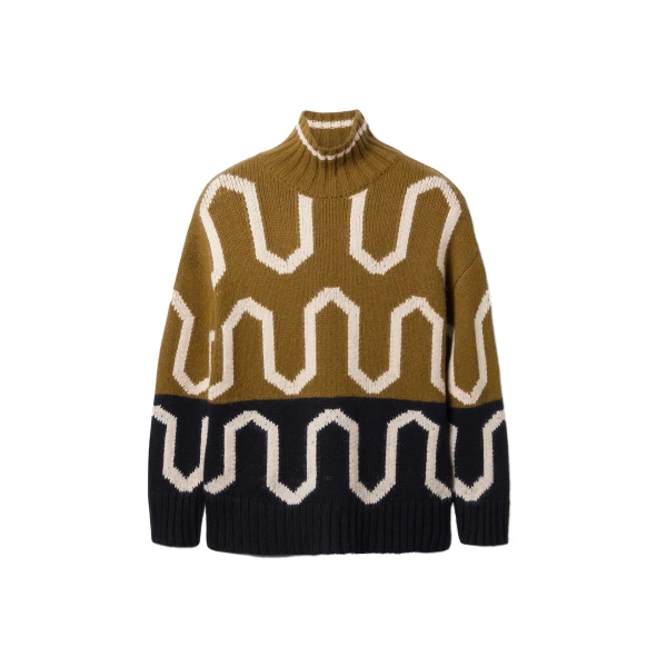 Comber Turtleneck in Green & Black