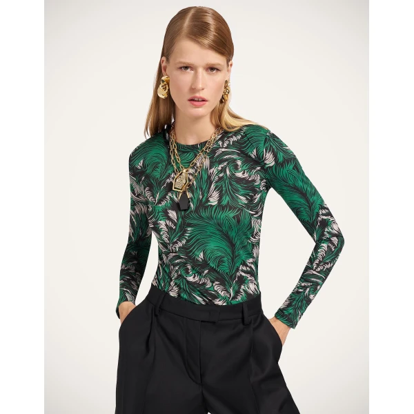 La DoubleJ Crew Top in Quill Green at Luxury Shoes 