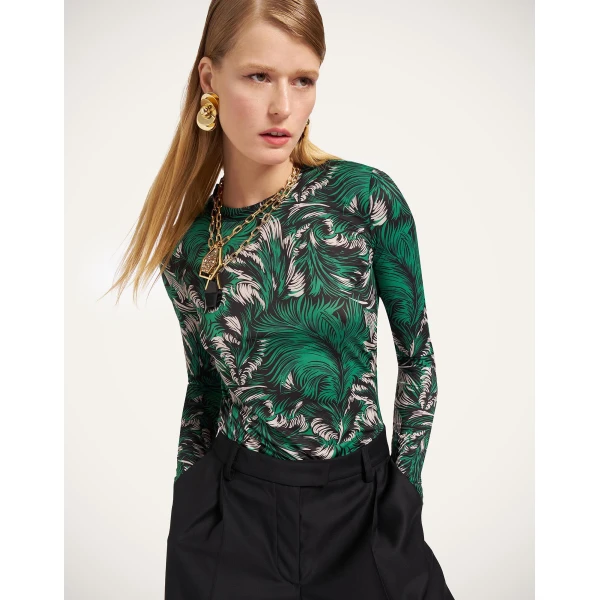 La DoubleJ Crew Top in Quill Green at Luxury Shoes 