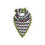 La DoubleJ Crochet Triangle Scarf in Multicolor Blue & Burgundy at Luxury Shoes 