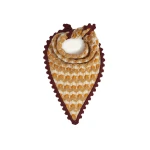 La DoubleJ Crochet Triangle Scarf in Multicolor Ocher & White at Luxury Shoes La DoubleJ Crochet Triangle Scarf in Multicolor Ocher & White at Luxury Shoes