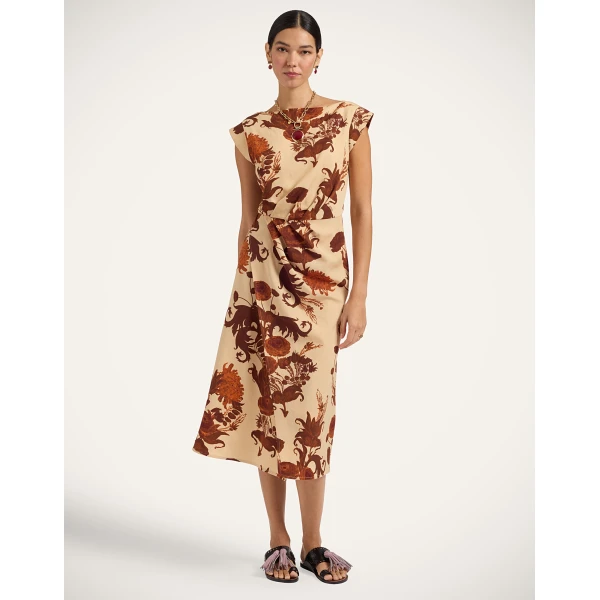 La DoubleJ Day To Dinner Dress in Coven Buttercream at Luxury Shoes 