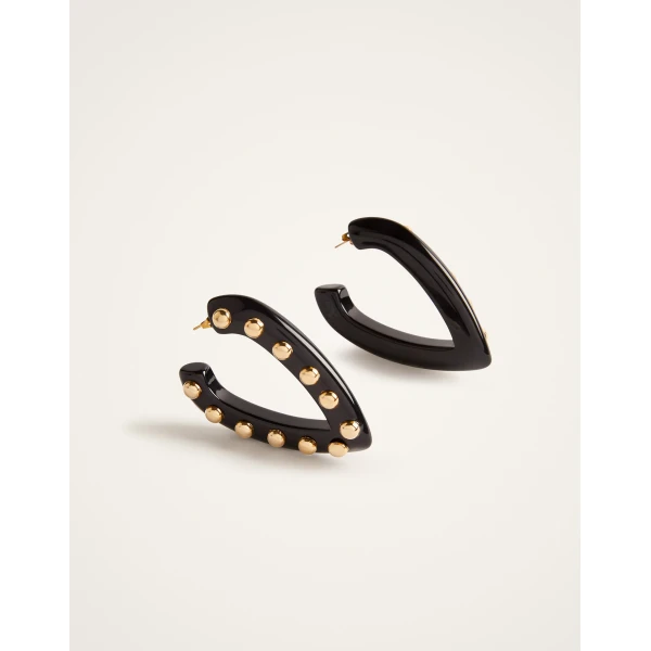 La DoubleJ Dew Earrings in Black, view 3