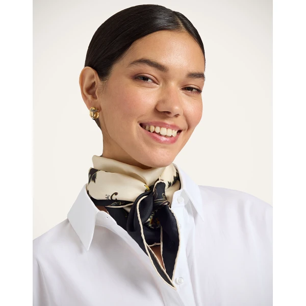 La DoubleJ Diamond Scarf in Buttercup Black at Luxury Shoes 