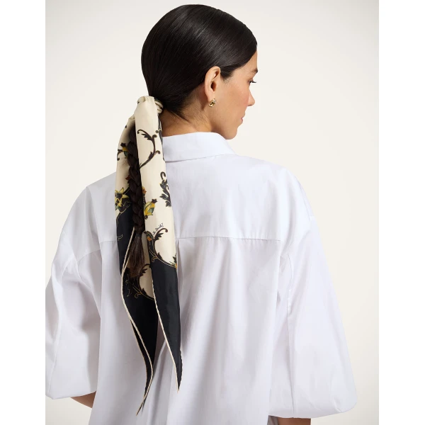 La DoubleJ Diamond Scarf in Buttercup Black at Luxury Shoes 